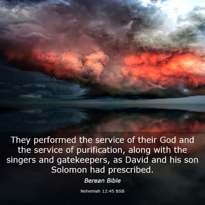 Picture 03 - Nehemiah 12:45 BSB - They performed the service of their God and the - Bible Verse Picture