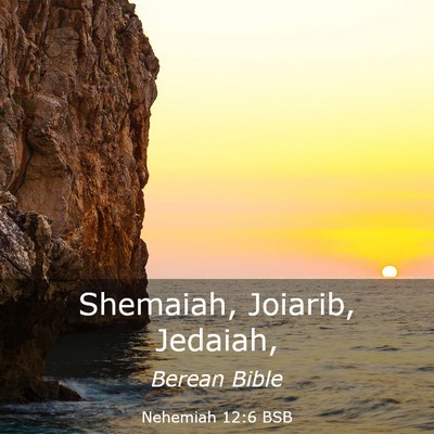 Picture 03 - Nehemiah 12:6 BSB - Shemaiah, Joiarib, - Bible Verse Picture