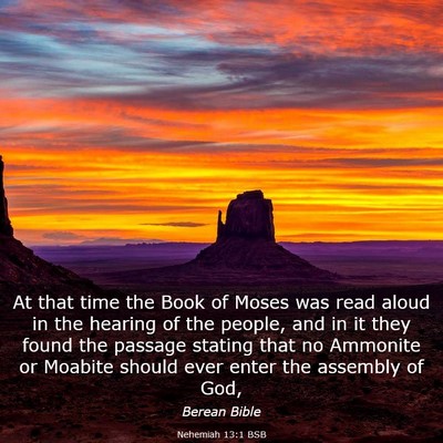 Picture 03 - Nehemiah 13:1 BSB - At that time the Book of Moses was read aloud in - Bible Verse Picture