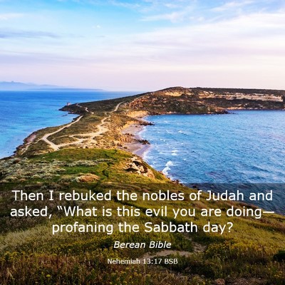 Picture 03 - Nehemiah 13:17 BSB - Then I rebuked the nobles of Judah and asked, - Bible Verse Picture