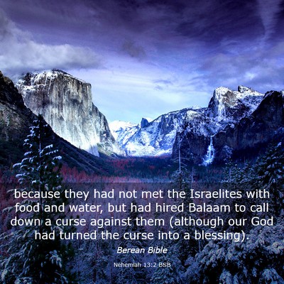 Picture 03 - Nehemiah 13:2 BSB - because they had not met the Israelites with food - Bible Verse Picture