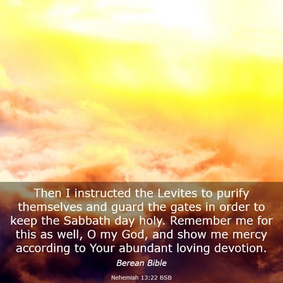 Picture 03 - Nehemiah 13:22 BSB - Then I instructed the Levites to purify - Bible Verse Picture