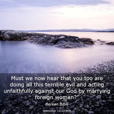 Picture 03 - Nehemiah 13:27 BSB - Must we now hear that you too are doing all this - Bible Verse Picture