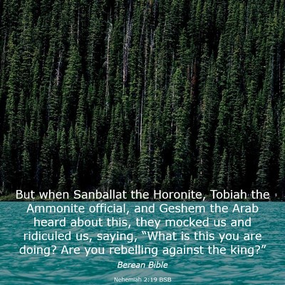 Picture 03 - Nehemiah 2:19 BSB - But when Sanballat the Horonite, Tobiah the - Bible Verse Picture
