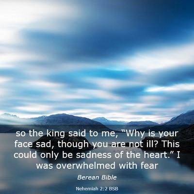 Picture 03 - Nehemiah 2:2 BSB - so the king said to me, “Why is your face sad, - Bible Verse Picture