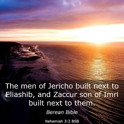 Picture 03 - Nehemiah 3:2 BSB - The men of Jericho built next to Eliashib, and - Bible Verse Picture
