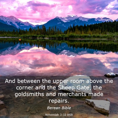 Picture 03 - Nehemiah 3:32 BSB - And between the upper room above the corner and - Bible Verse Picture