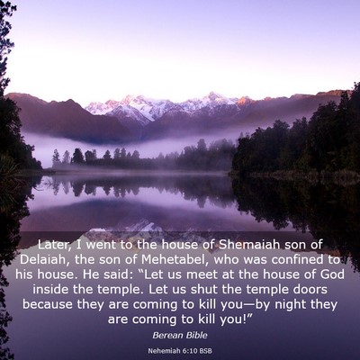 Picture 03 - Nehemiah 6:10 BSB - Later, I went to the house of Shemaiah son of - Bible Verse Picture