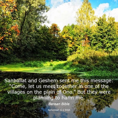 Picture 03 - Nehemiah 6:2 BSB - Sanballat and Geshem sent me this message: - Bible Verse Picture