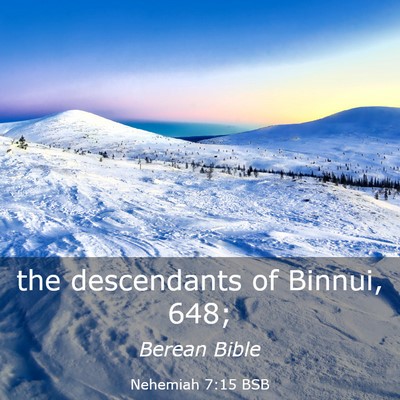 Picture 03 - Nehemiah 7:15 BSB - the descendants of Binnui, - Bible Verse Picture