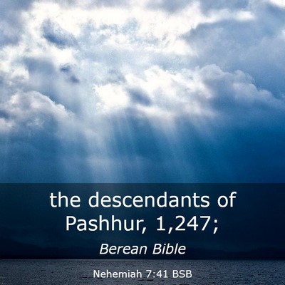 Picture 03 - Nehemiah 7:41 BSB - the descendants of Pashhur, - Bible Verse Picture