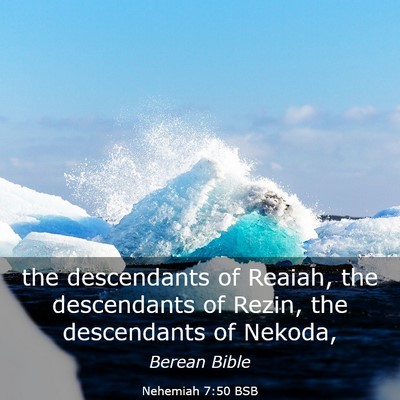 Picture 03 - Nehemiah 7:50 BSB - the descendants of Reaiah, the descendants of - Bible Verse Picture