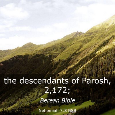Picture 03 - Nehemiah 7:8 BSB - the descendants of Parosh, - Bible Verse Picture