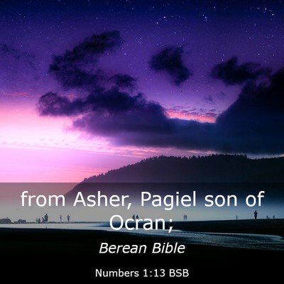 Picture 03 - Numbers 1:13 BSB - from Asher, Pagiel son of - Bible Verse Picture