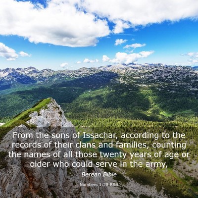 Picture 03 - Numbers 1:28 BSB - From the sons of Issachar, according to the - Bible Verse Picture