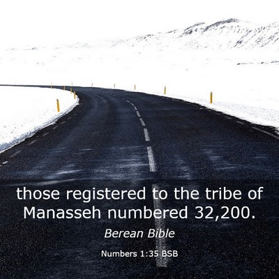 Picture 03 - Numbers 1:35 BSB - those registered to the tribe of Manasseh - Bible Verse Picture