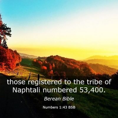 Picture 03 - Numbers 1:43 BSB - those registered to the tribe of Naphtali - Bible Verse Picture