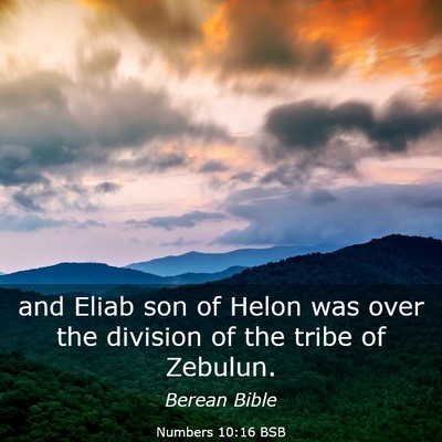 Picture 03 - Numbers 10:16 BSB - and Eliab son of Helon was over the division of - Bible Verse Picture