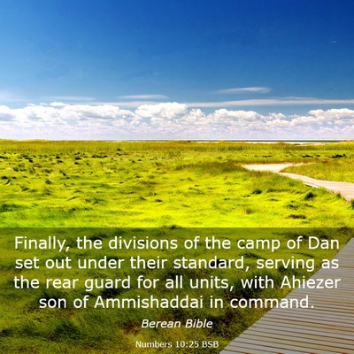 Picture 03 - Numbers 10:25 BSB - Finally, the divisions of the camp of Dan set out - Bible Verse Picture
