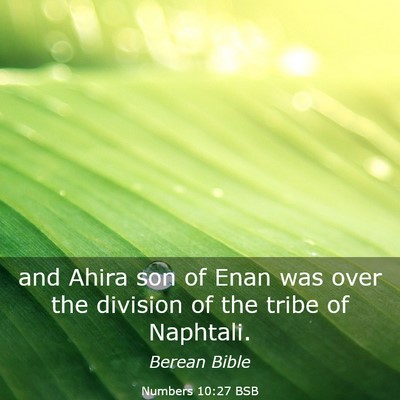 Picture 03 - Numbers 10:27 BSB - and Ahira son of Enan was over the division of - Bible Verse Picture