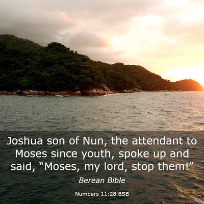 Picture 03 - Numbers 11:28 BSB - Joshua son of Nun, the attendant to Moses since - Bible Verse Picture