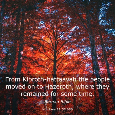 Picture 03 - Numbers 11:35 BSB - From Kibroth-hattaavah the people moved on to - Bible Verse Picture
