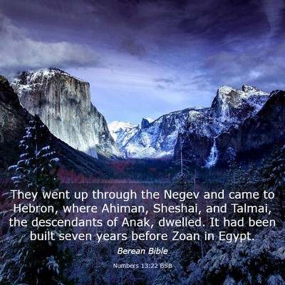 Picture 03 - Numbers 13:22 BSB - They went up through the Negev and came to - Bible Verse Picture