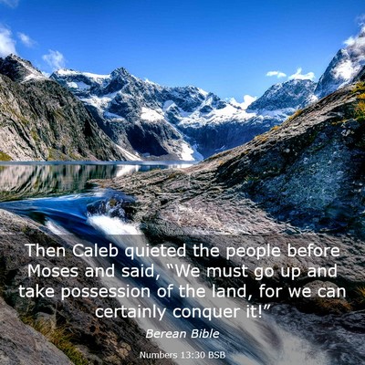 Picture 03 - Numbers 13:30 BSB - Then Caleb quieted the people before Moses and - Bible Verse Picture