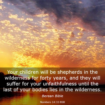Picture 03 - Numbers 14:33 BSB - Your children will be shepherds in the wilderness - Bible Verse Picture