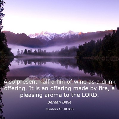 Picture 03 - Numbers 15:10 BSB - Also present half a hin of wine as a drink - Bible Verse Picture