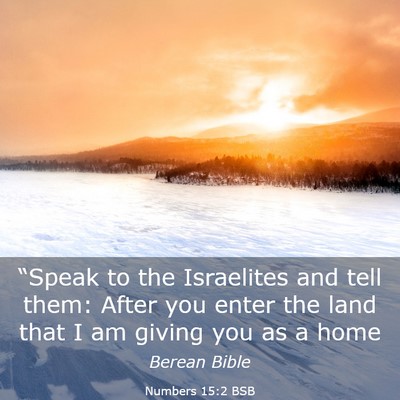 Picture 03 - Numbers 15:2 BSB - “Speak to the Israelites and tell them: After - Bible Verse Picture