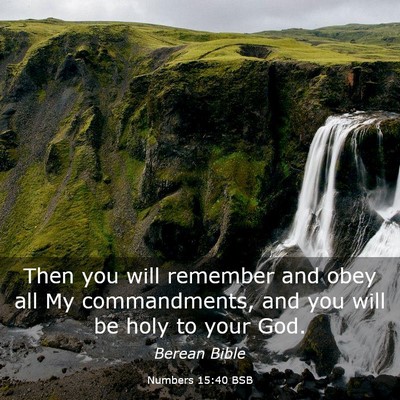 Picture 03 - Numbers 15:40 BSB - Then you will remember and obey all My - Bible Verse Picture