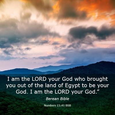 Picture 03 - Numbers 15:41 BSB - I am the LORD your God who brought you out of the - Bible Verse Picture