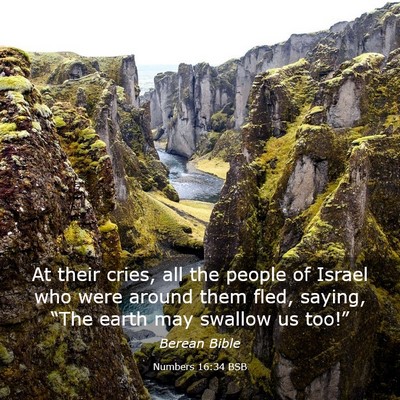 Picture 03 - Numbers 16:34 BSB - At their cries, all the people of Israel who were - Bible Verse Picture