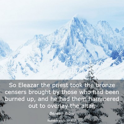 Picture 03 - Numbers 16:39 BSB - So Eleazar the priest took the bronze censers - Bible Verse Picture
