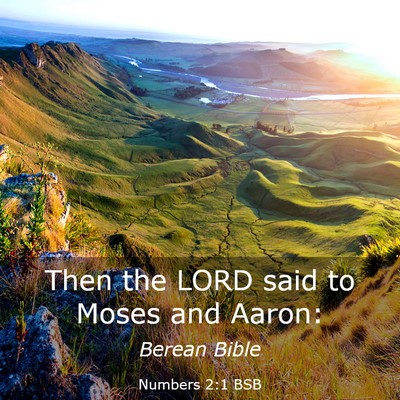 Picture 03 - Numbers 2:1 BSB - Then the LORD said to Moses and - Bible Verse Picture