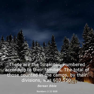 Picture 03 - Numbers 2:32 BSB - These are the Israelites, numbered according to - Bible Verse Picture