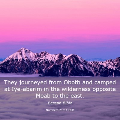 Picture 03 - Numbers 21:11 BSB - They journeyed from Oboth and camped at - Bible Verse Picture