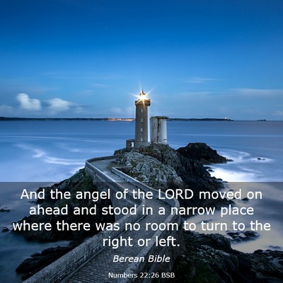 Picture 03 - Numbers 22:26 BSB - And the angel of the LORD moved on ahead and - Bible Verse Picture