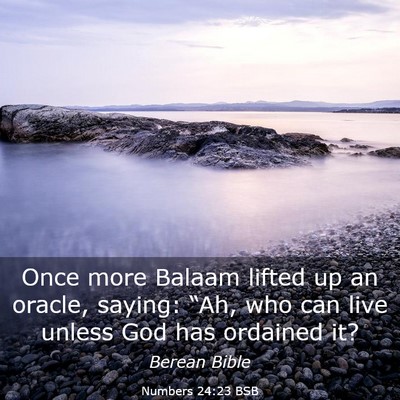 Picture 03 - Numbers 24:23 BSB - Once more Balaam lifted up an oracle, saying: - Bible Verse Picture