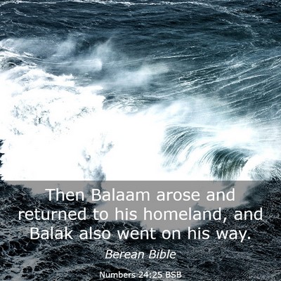 Picture 03 - Numbers 24:25 BSB - Then Balaam arose and returned to his homeland, - Bible Verse Picture