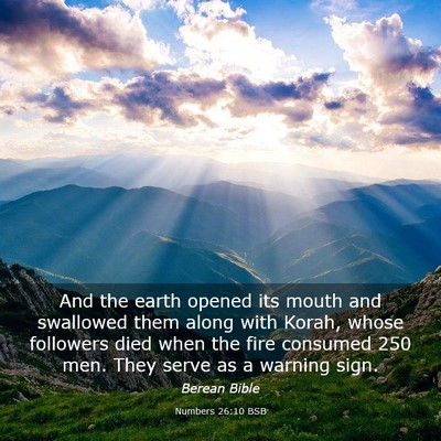 Picture 03 - Numbers 26:10 BSB - And the earth opened its mouth and swallowed them - Bible Verse Picture