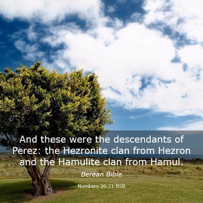 Picture 03 - Numbers 26:21 BSB - And these were the descendants of Perez: the - Bible Verse Picture