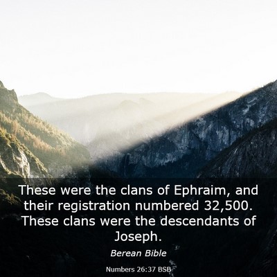 Picture 03 - Numbers 26:37 BSB - These were the clans of Ephraim, and their - Bible Verse Picture