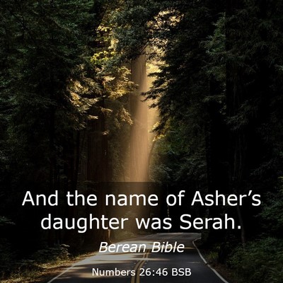 Picture 03 - Numbers 26:46 BSB - And the name of Asher’s daughter was - Bible Verse Picture