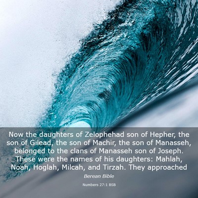 Picture 03 - Numbers 27:1 BSB - Now the daughters of Zelophehad son of Hepher, - Bible Verse Picture