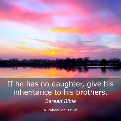 Picture 03 - Numbers 27:9 BSB - If he has no daughter, give his inheritance to - Bible Verse Picture