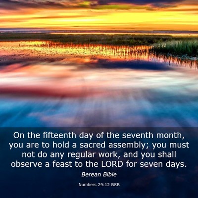 Picture 03 - Numbers 29:12 BSB - On the fifteenth day of the seventh month, you - Bible Verse Picture