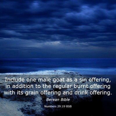 Picture 03 - Numbers 29:19 BSB - Include one male goat as a sin offering, in - Bible Verse Picture