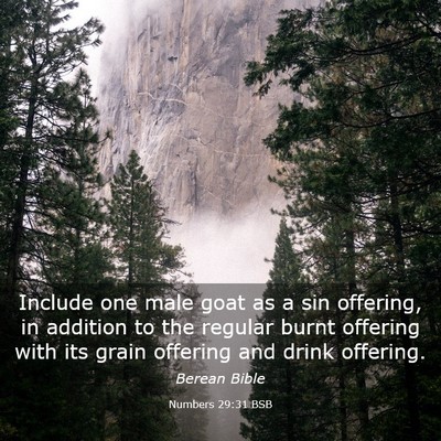 Picture 03 - Numbers 29:31 BSB - Include one male goat as a sin offering, in - Bible Verse Picture
